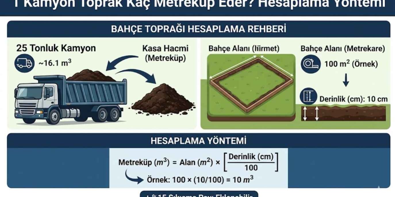 1 kamyon toprak kaç metreküp eder hesaplama yöntemi
