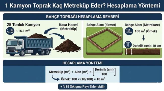 1 kamyon toprak kaç metreküp eder hesaplama yöntemi