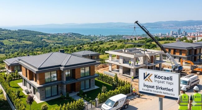 Kocaeli bölgesinde anahtar teslim villa ve konut projeleri üreten güvenilir inşaat şirketleri şantiye alanı.