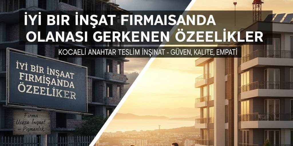 İyi Bir İnşaat Firmasında Olması Gereken Özellikler