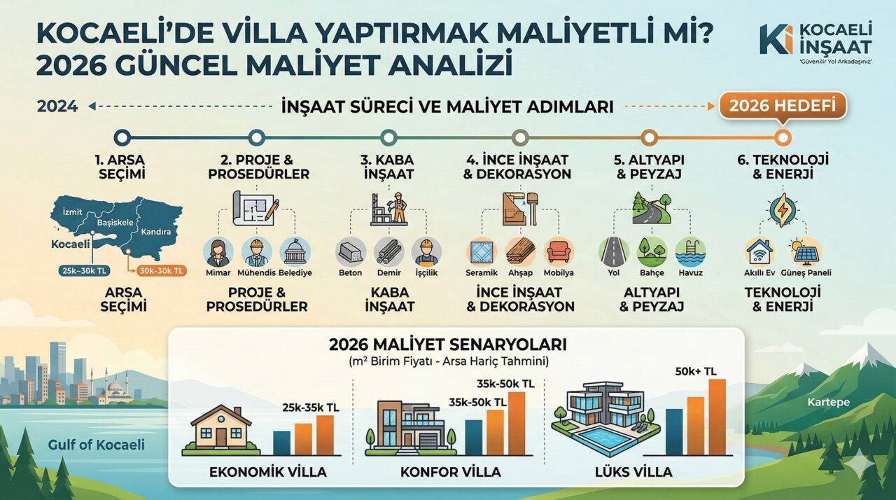 Kocaeli’de Villa Yaptırmak Maliyetli mi 2026 Güncel Maliyet