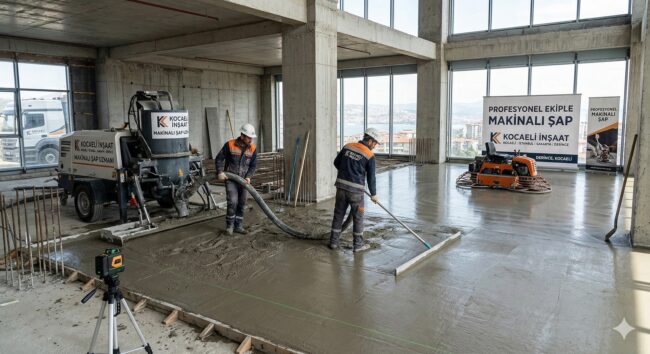 Profesyonel ekiple makinalı şap Profesyonel ekiple makinalı şap