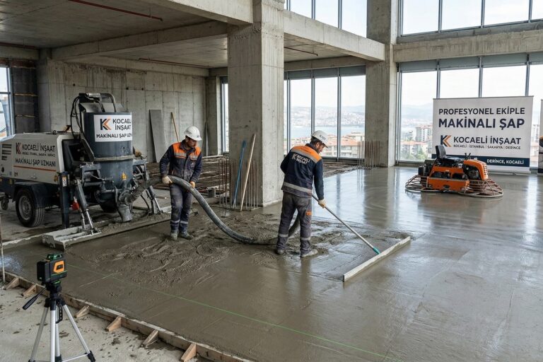 Profesyonel ekiple makinalı şap