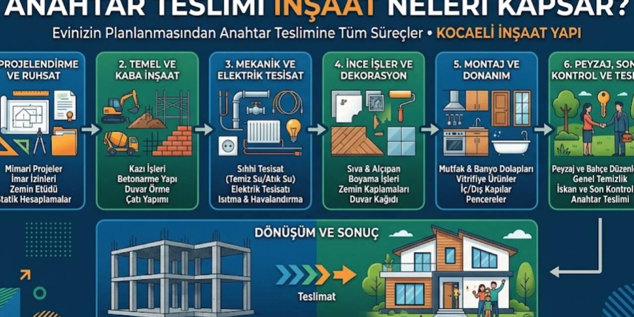 Anahtar teslimi inşaat neleri kapsar