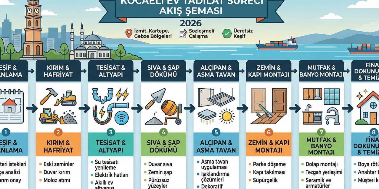 Kocaeli Ev Tadilat Fiyatları ve Maliyetleri