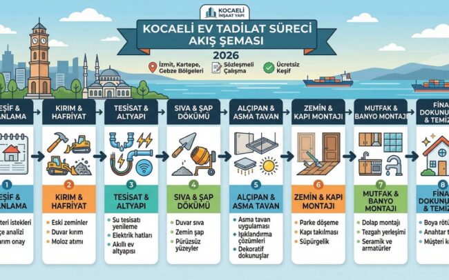 Kocaeli Ev Tadilat Fiyatları ve Maliyetleri