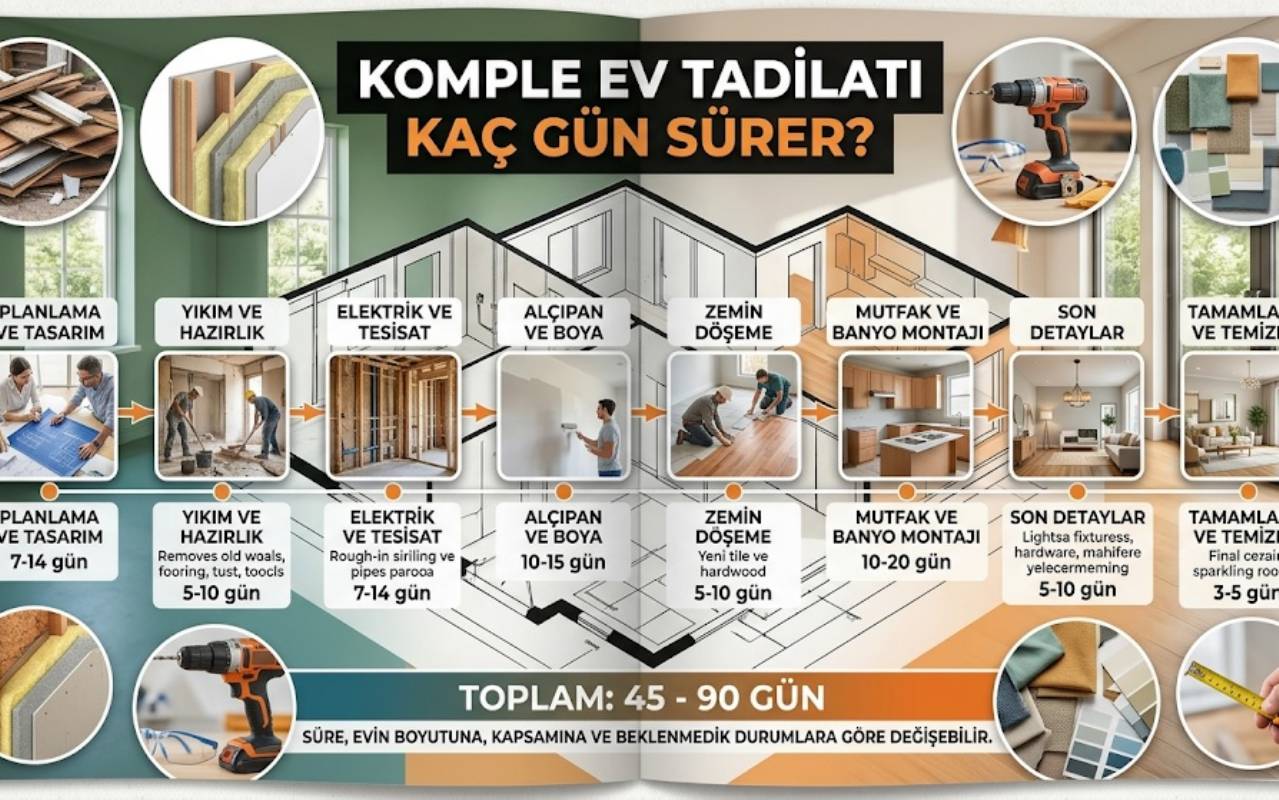 Komple ev tadilatı kaç gün sürer