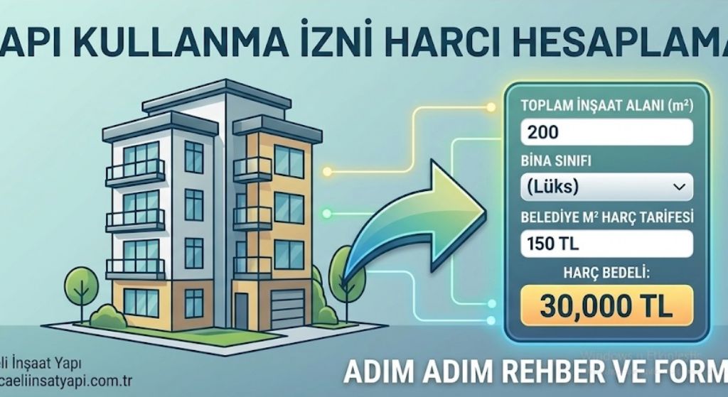 Yapı Kullanma İzni Harcı Hesaplama Rehberi 2026 Kocaeli yapı kullanma izni (iskan) harcı hesaplama rehberi 2026