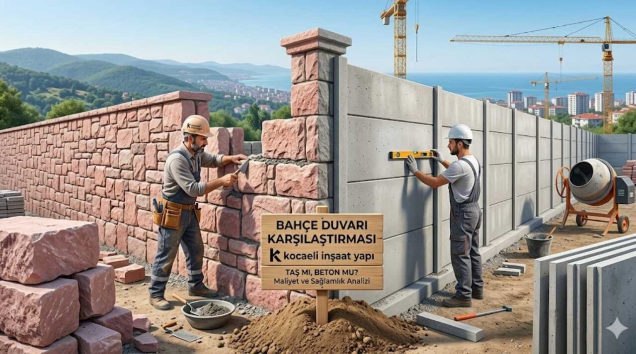 Bahçe duvarı yapımında taş duvar mı beton duvar mı karşılaştırması ve Kocaeli inşaat yapı şantiyesi