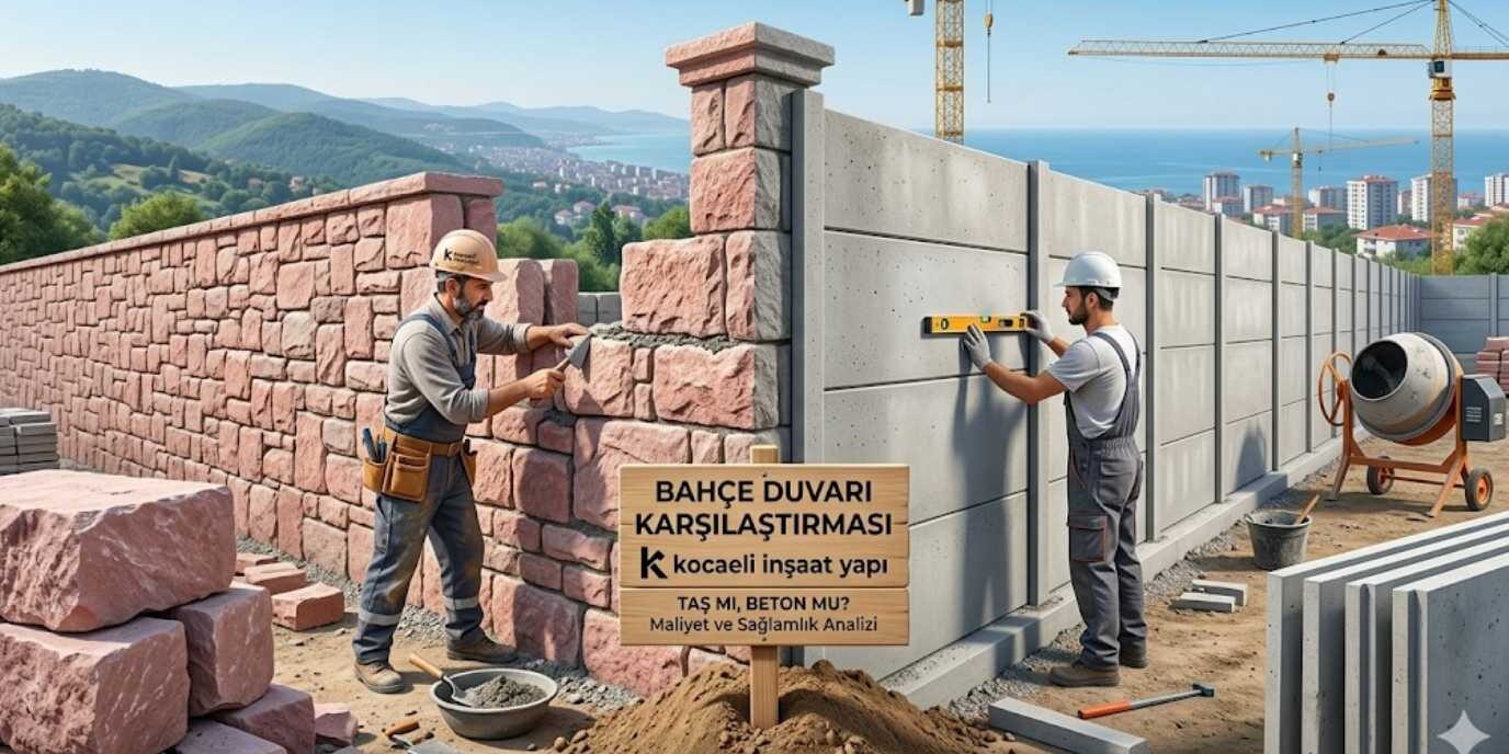 Bahçe duvarı yapımında taş duvar mı beton duvar mı karşılaştırması ve Kocaeli inşaat yapı şantiyesi