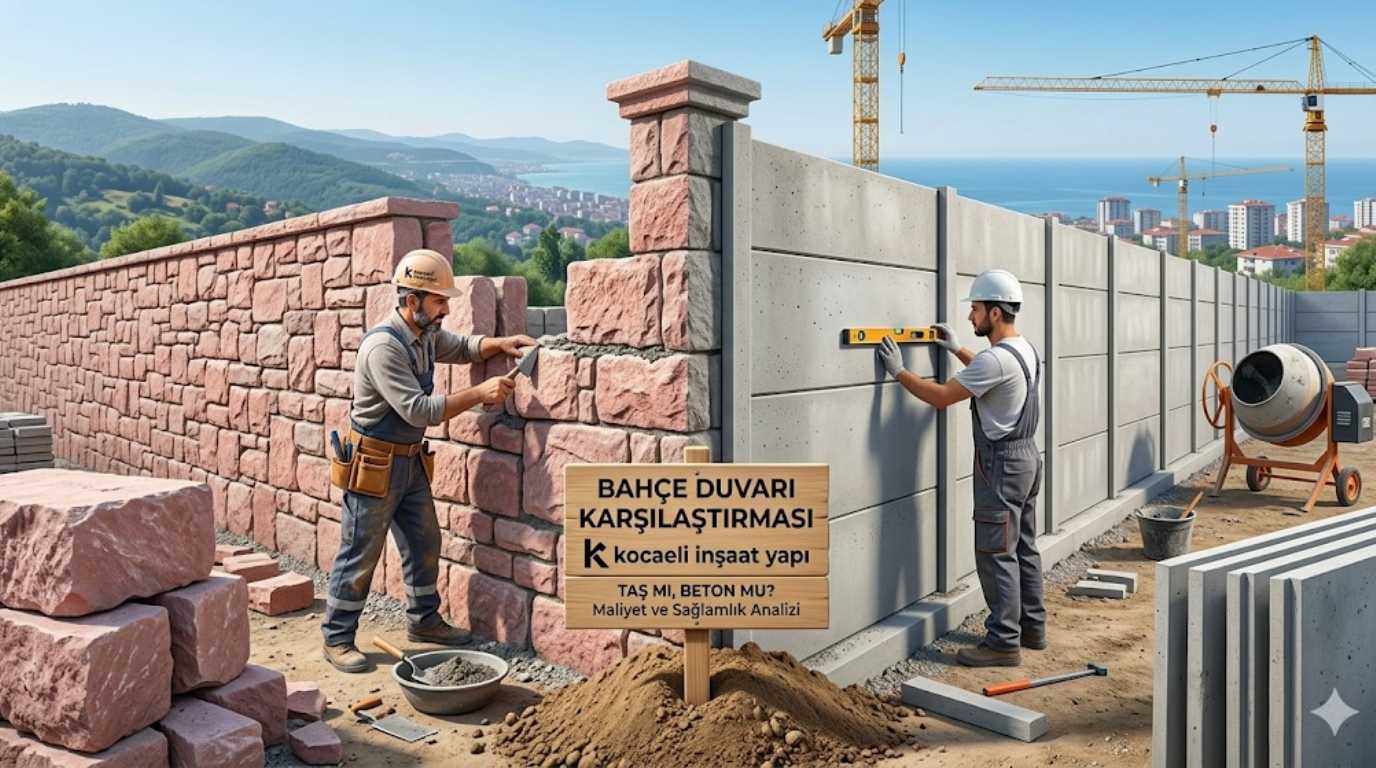 Bahçe duvarı yapımında taş duvar mı beton duvar mı karşılaştırması ve Kocaeli inşaat yapı şantiyesi