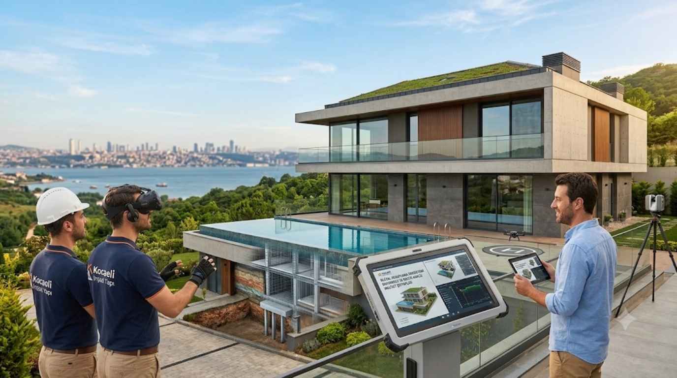 İstanbul Kocaeli anahtar teslim villa yapan şirketler arasında öne çıkan Kocaeli İnşaat Yapı mühendisleri, lüks konut projesini sanal gerçeklik ve dijital verilerle planlıyor.