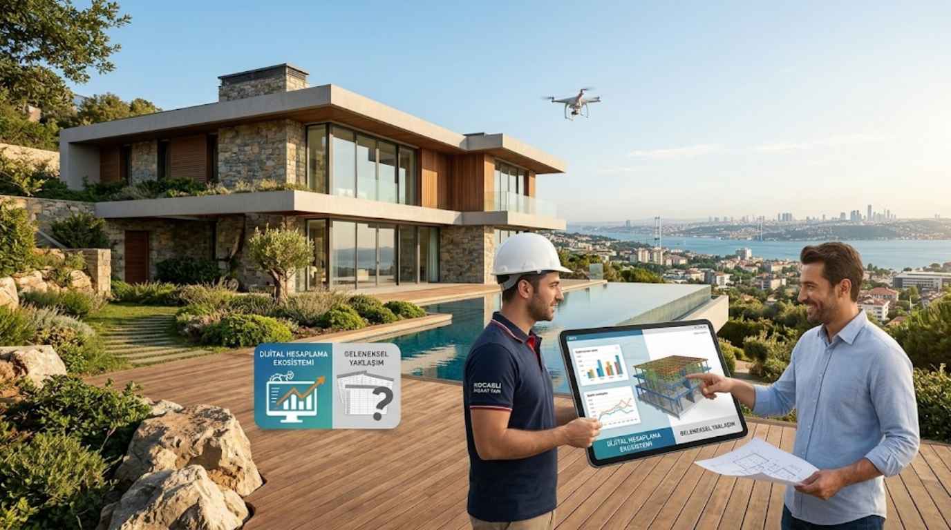 İstanbul kocaeli lüks villa inşaat firmaları uzmanı Kocaeli İnşaat Yapı mühendisleri, dijital hesaplama ekosistemi ile deniz manzaralı lüks konut projesini planlıyor.