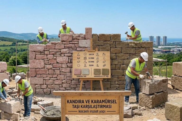 Kandıra taşı ve Karamürsel ot taşı farkları ile Kocaeli doğal taş duvar yapımı şantiyesi