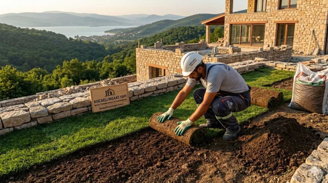 Kocaeli rulo çim serme uygulaması ve bahçe toprağı serimi