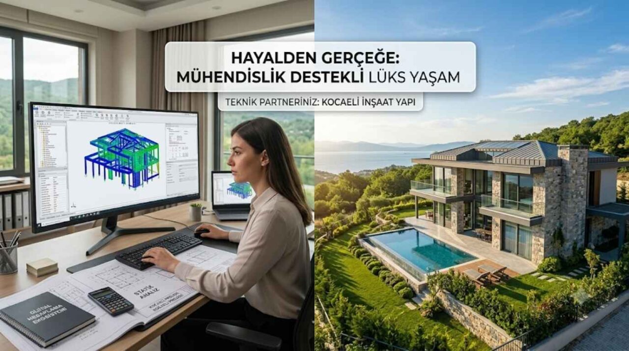 Kocaeli İnşaat Yapı mühendisi, lüks villa projesi için 3D statik analiz yaparken