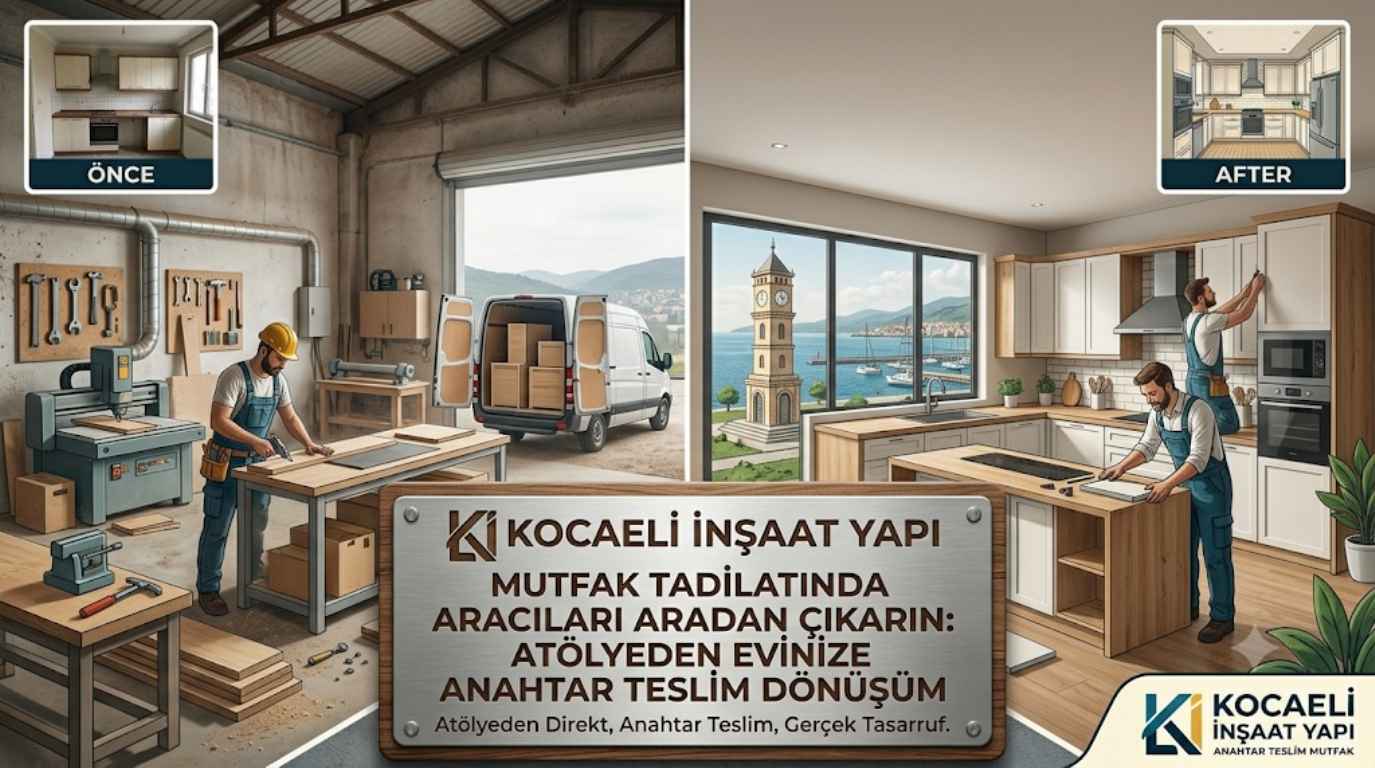 Kocaeli anahtar teslim mutfak tadilatı ve imalattan mutfak dolabı projesi