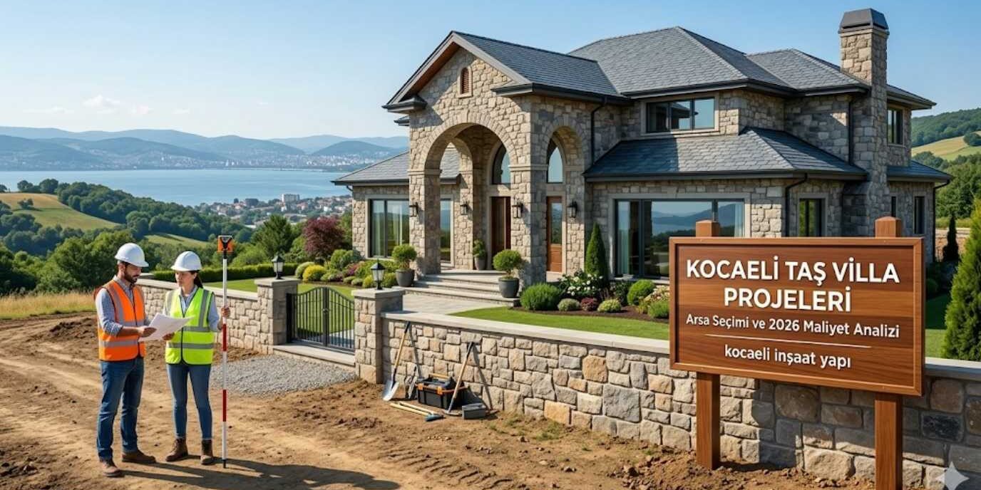 Karamürsel Gölcük ve Başiskele bölgesi taş villa projeleri ve arsa seçimi kocaeli inşaat yapı şantiyesi