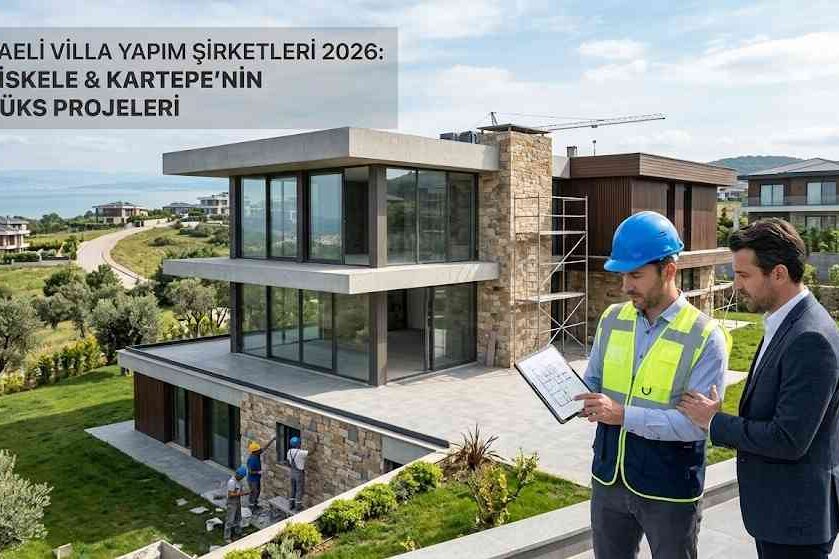 Kocaeli Villa Yapım Şirketleri Kocaeli'de lüks villa inşaatı yapan şirketlerin modern şantiye alanı ve villa projeleri.