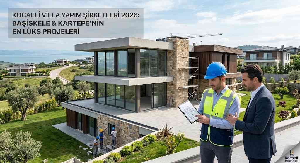 Kocaeli'de lüks villa inşaatı yapan şirketlerin modern şantiye alanı ve villa projeleri.